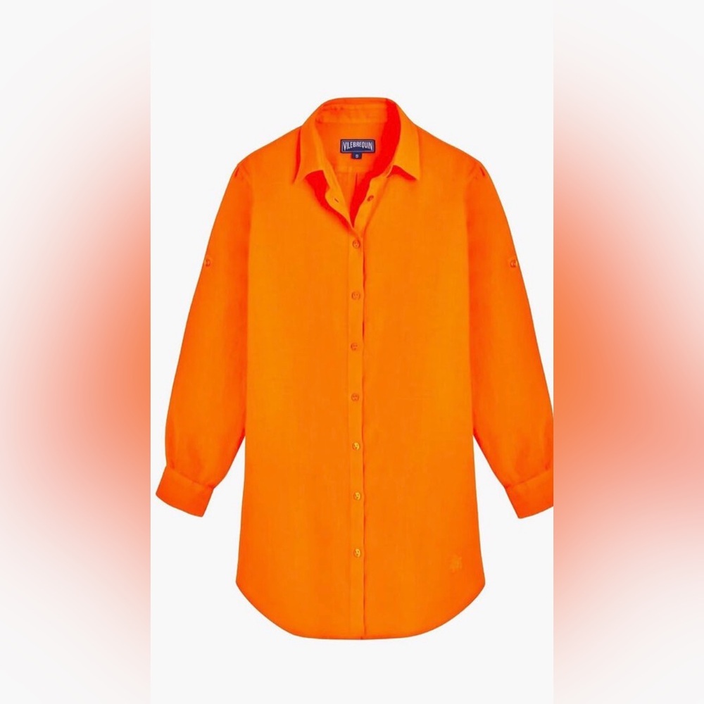Womens Vilbrequin Linen Orange Shirt